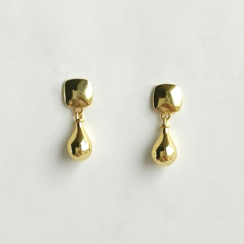 70s Retro Earrings 14k Gold over Sterling Silver